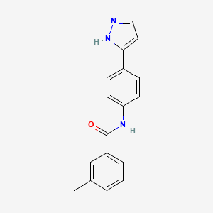 molecular formula C17H15N3O B6577682 3-methyl-N-[4-(1H-pyrazol-3-yl)phenyl]benzamide CAS No. 1210901-90-8