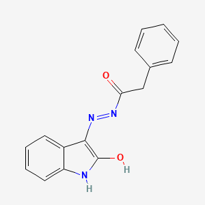 molecular formula C16H13N3O2 B6577707 N'-[(3E)-2-oxo-2,3-dihydro-1H-indol-3-ylidene]-2-phenylacetohydrazide CAS No. 300805-68-9