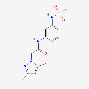 molecular formula C14H18N4O3S B6577720 2-(3,5-dimethyl-1H-pyrazol-1-yl)-N-(3-methanesulfonamidophenyl)acetamide CAS No. 1207059-02-6