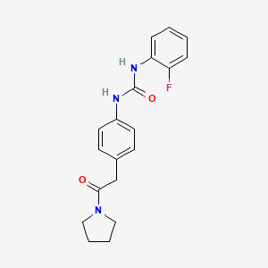 molecular formula C19H20FN3O2 B6577748 3-(2-fluorophenyl)-1-{4-[2-oxo-2-(pyrrolidin-1-yl)ethyl]phenyl}urea CAS No. 1210653-47-6