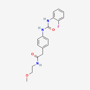 molecular formula C18H20FN3O3 B6577750 2-(4-{[(2-fluorophenyl)carbamoyl]amino}phenyl)-N-(2-methoxyethyl)acetamide CAS No. 1211219-58-7