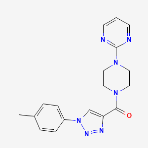 molecular formula C18H19N7O B6577754 2-{4-[1-(4-methylphenyl)-1H-1,2,3-triazole-4-carbonyl]piperazin-1-yl}pyrimidine CAS No. 1326936-13-3
