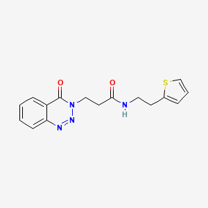 molecular formula C16H16N4O2S B6577791 3-(4-oxo-3,4-dihydro-1,2,3-benzotriazin-3-yl)-N-[2-(thiophen-2-yl)ethyl]propanamide CAS No. 1235643-40-9