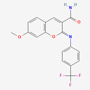 molecular formula C18H13F3N2O3 B6577801 (2Z)-7-methoxy-2-{[4-(trifluoromethyl)phenyl]imino}-2H-chromene-3-carboxamide CAS No. 325856-89-1