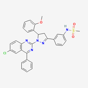 molecular formula C31H26ClN5O3S B6577822 N-{3-[1-(6-chloro-4-phenylquinazolin-2-yl)-5-(2-methoxyphenyl)-4,5-dihydro-1H-pyrazol-3-yl]phenyl}methanesulfonamide CAS No. 801244-01-9