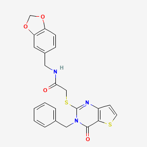 molecular formula C23H19N3O4S2 B6577828 N-[(2H-1,3-benzodioxol-5-yl)methyl]-2-({3-benzyl-4-oxo-3H,4H-thieno[3,2-d]pyrimidin-2-yl}sulfanyl)acetamide CAS No. 1090461-60-1