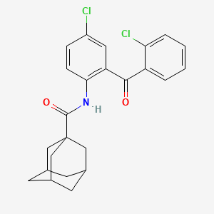 molecular formula C24H23Cl2NO2 B6577844 N-[4-chloro-2-(2-chlorobenzoyl)phenyl]adamantane-1-carboxamide CAS No. 313373-37-4