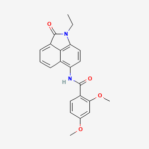 N-{2-ethyl-3-oxo-2-azatricyclo[6.3.1.0^{4,12}]dodeca-1(12),4,6,8,10-pentaen-9-yl}-2,4-dimethoxybenzamide