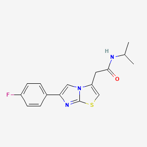 molecular formula C16H16FN3OS B6577863 2-[6-(4-fluorophenyl)imidazo[2,1-b][1,3]thiazol-3-yl]-N-(propan-2-yl)acetamide CAS No. 897463-63-7