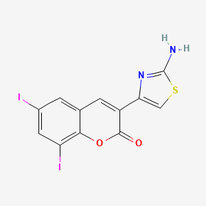 molecular formula C12H6I2N2O2S B6577884 3-(2-amino-1,3-thiazol-4-yl)-6,8-diiodo-2H-chromen-2-one CAS No. 325799-72-2