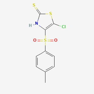molecular formula C10H8ClNO2S3 B6577886 5-chloro-4-(4-methylbenzenesulfonyl)-2,3-dihydro-1,3-thiazole-2-thione CAS No. 557773-78-1