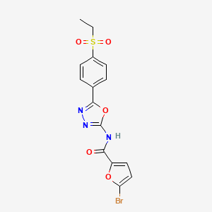 molecular formula C15H12BrN3O5S B6577890 5-bromo-N-{5-[4-(ethanesulfonyl)phenyl]-1,3,4-oxadiazol-2-yl}furan-2-carboxamide CAS No. 1170570-46-3