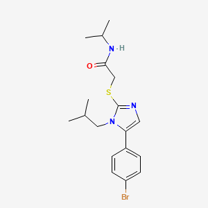2-{[5-(4-bromophenyl)-1-(2-methylpropyl)-1H-imidazol-2-yl]sulfanyl}-N-(propan-2-yl)acetamide
