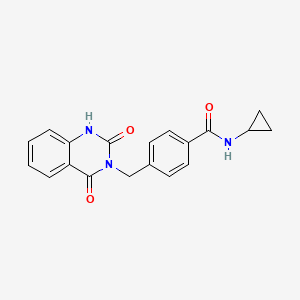 molecular formula C19H17N3O3 B6577893 N-cyclopropyl-4-[(2,4-dioxo-1,2,3,4-tetrahydroquinazolin-3-yl)methyl]benzamide CAS No. 1023475-90-2