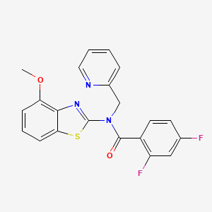 molecular formula C21H15F2N3O2S B6577915 2,4-difluoro-N-(4-methoxy-1,3-benzothiazol-2-yl)-N-[(pyridin-2-yl)methyl]benzamide CAS No. 1170390-50-7