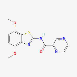 molecular formula C14H12N4O3S B6577926 N-(4,7-dimethoxy-1,3-benzothiazol-2-yl)pyrazine-2-carboxamide CAS No. 1171915-87-9
