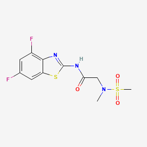 molecular formula C11H11F2N3O3S2 B6577937 N-(4,6-difluoro-1,3-benzothiazol-2-yl)-2-(N-methylmethanesulfonamido)acetamide CAS No. 1172716-23-2