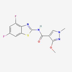 molecular formula C13H10F2N4O2S B6577943 N-(4,6-difluoro-1,3-benzothiazol-2-yl)-3-methoxy-1-methyl-1H-pyrazole-4-carboxamide CAS No. 1170818-09-3