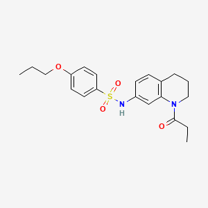 molecular formula C21H26N2O4S B6577963 N-(1-propanoyl-1,2,3,4-tetrahydroquinolin-7-yl)-4-propoxybenzene-1-sulfonamide CAS No. 1170544-60-1