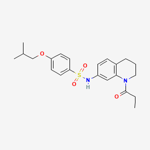 molecular formula C22H28N2O4S B6577968 4-(2-methylpropoxy)-N-(1-propanoyl-1,2,3,4-tetrahydroquinolin-7-yl)benzene-1-sulfonamide CAS No. 1171604-19-5