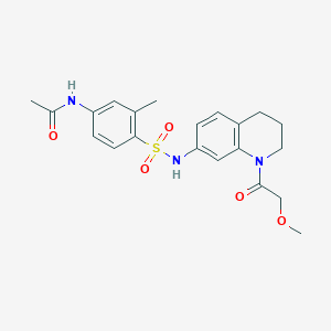 molecular formula C21H25N3O5S B6577983 N-(4-{[1-(2-methoxyacetyl)-1,2,3,4-tetrahydroquinolin-7-yl]sulfamoyl}-3-methylphenyl)acetamide CAS No. 1171772-62-5