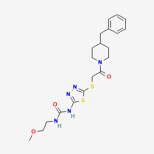 molecular formula C20H27N5O3S2 B6578018 1-(5-{[2-(4-benzylpiperidin-1-yl)-2-oxoethyl]sulfanyl}-1,3,4-thiadiazol-2-yl)-3-(2-methoxyethyl)urea CAS No. 1172434-63-7