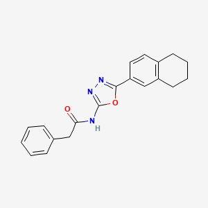 2-phenyl-N-[5-(5,6,7,8-tetrahydronaphthalen-2-yl)-1,3,4-oxadiazol-2-yl]acetamide