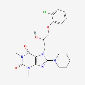 molecular formula C21H26ClN5O4 B6578062 7-[3-(2-chlorophenoxy)-2-hydroxypropyl]-1,3-dimethyl-8-(piperidin-1-yl)-2,3,6,7-tetrahydro-1H-purine-2,6-dione CAS No. 1040668-20-9