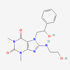 molecular formula C17H21N5O4 B6578075 7-(2-hydroxy-2-phenylethyl)-8-[(2-hydroxyethyl)amino]-1,3-dimethyl-2,3,6,7-tetrahydro-1H-purine-2,6-dione CAS No. 1105196-94-8