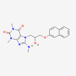 molecular formula C21H23N5O4 B6578079 7-[2-hydroxy-3-(naphthalen-2-yloxy)propyl]-1,3-dimethyl-8-(methylamino)-2,3,6,7-tetrahydro-1H-purine-2,6-dione CAS No. 1105197-07-6