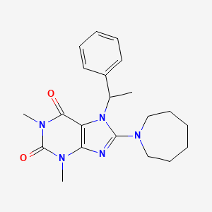 molecular formula C21H27N5O2 B6578086 8-(azepan-1-yl)-1,3-dimethyl-7-(1-phenylethyl)-2,3,6,7-tetrahydro-1H-purine-2,6-dione CAS No. 1105197-28-1