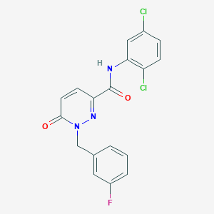 molecular formula C18H12Cl2FN3O2 B6578099 N-(2,5-dichlorophenyl)-1-[(3-fluorophenyl)methyl]-6-oxo-1,6-dihydropyridazine-3-carboxamide CAS No. 1049538-71-7