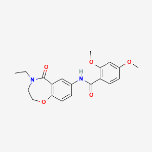 molecular formula C20H22N2O5 B6578107 N-(4-ethyl-5-oxo-2,3,4,5-tetrahydro-1,4-benzoxazepin-7-yl)-2,4-dimethoxybenzamide CAS No. 922128-63-0