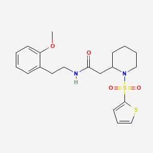 N-[2-(2-methoxyphenyl)ethyl]-2-[1-(thiophene-2-sulfonyl)piperidin-2-yl]acetamide
