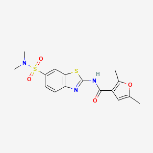 molecular formula C16H17N3O4S2 B6578148 N-[6-(dimethylsulfamoyl)-1,3-benzothiazol-2-yl]-2,5-dimethylfuran-3-carboxamide CAS No. 1171582-34-5
