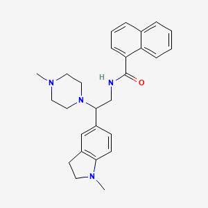 molecular formula C27H32N4O B6578155 N-[2-(1-methyl-2,3-dihydro-1H-indol-5-yl)-2-(4-methylpiperazin-1-yl)ethyl]naphthalene-1-carboxamide CAS No. 921896-39-1