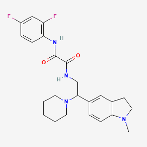 molecular formula C24H28F2N4O2 B6578158 N'-(2,4-difluorophenyl)-N-[2-(1-methyl-2,3-dihydro-1H-indol-5-yl)-2-(piperidin-1-yl)ethyl]ethanediamide CAS No. 922083-42-9