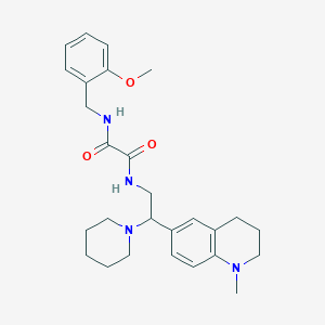 molecular formula C27H36N4O3 B6578169 N'-[(2-methoxyphenyl)methyl]-N-[2-(1-methyl-1,2,3,4-tetrahydroquinolin-6-yl)-2-(piperidin-1-yl)ethyl]ethanediamide CAS No. 922092-80-6