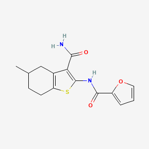molecular formula C15H16N2O3S B6578198 N-(3-carbamoyl-5-methyl-4,5,6,7-tetrahydro-1-benzothiophen-2-yl)furan-2-carboxamide CAS No. 330190-41-5