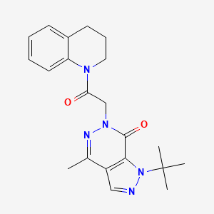 molecular formula C21H25N5O2 B6578215 1-tert-butyl-4-methyl-6-[2-oxo-2-(1,2,3,4-tetrahydroquinolin-1-yl)ethyl]-1H,6H,7H-pyrazolo[3,4-d]pyridazin-7-one CAS No. 1171484-31-3