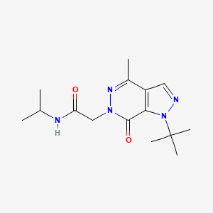 molecular formula C15H23N5O2 B6578226 2-{1-tert-butyl-4-methyl-7-oxo-1H,6H,7H-pyrazolo[3,4-d]pyridazin-6-yl}-N-(propan-2-yl)acetamide CAS No. 1172800-94-0