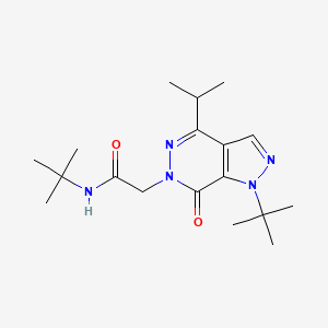 molecular formula C18H29N5O2 B6578232 N-tert-butyl-2-[1-tert-butyl-7-oxo-4-(propan-2-yl)-1H,6H,7H-pyrazolo[3,4-d]pyridazin-6-yl]acetamide CAS No. 1172877-65-4