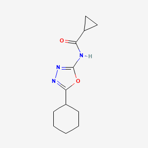 molecular formula C12H17N3O2 B6578247 N-(5-cyclohexyl-1,3,4-oxadiazol-2-yl)cyclopropanecarboxamide CAS No. 922078-05-5