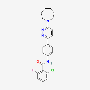 molecular formula C23H22ClFN4O B6578250 N-{4-[6-(azepan-1-yl)pyridazin-3-yl]phenyl}-2-chloro-6-fluorobenzamide CAS No. 922835-43-6