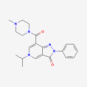 molecular formula C21H25N5O2 B6578268 7-(4-methylpiperazine-1-carbonyl)-2-phenyl-5-(propan-2-yl)-2H,3H,5H-pyrazolo[4,3-c]pyridin-3-one CAS No. 1040650-80-3