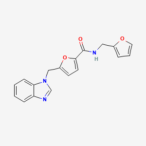 molecular formula C18H15N3O3 B6578270 5-[(1H-1,3-benzodiazol-1-yl)methyl]-N-[(furan-2-yl)methyl]furan-2-carboxamide CAS No. 1171852-70-2