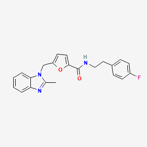 molecular formula C22H20FN3O2 B6578271 N-[2-(4-fluorophenyl)ethyl]-5-[(2-methyl-1H-1,3-benzodiazol-1-yl)methyl]furan-2-carboxamide CAS No. 1172236-33-7