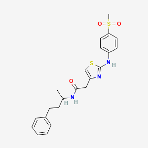 molecular formula C22H25N3O3S2 B6578277 2-{2-[(4-methanesulfonylphenyl)amino]-1,3-thiazol-4-yl}-N-(4-phenylbutan-2-yl)acetamide CAS No. 1040659-06-0