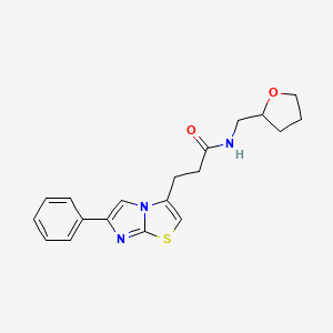 molecular formula C19H21N3O2S B6578287 N-[(oxolan-2-yl)methyl]-3-{6-phenylimidazo[2,1-b][1,3]thiazol-3-yl}propanamide CAS No. 1040671-74-6