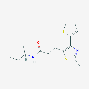 molecular formula C15H20N2OS2 B6578293 N-(butan-2-yl)-3-[2-methyl-4-(thiophen-2-yl)-1,3-thiazol-5-yl]propanamide CAS No. 1017662-94-0